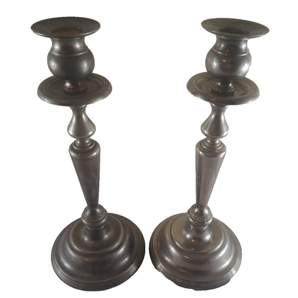 Vintage Silverplate Candlesticks Set Of 2 International Silver 11.5" Ornate